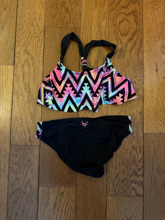Other - Neon Aztec Print Bikini Set - Black & Multi